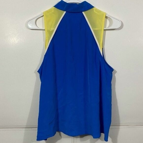 Equipment Color Block Button Up Sleeveless Blouse - Picture 2 of 5